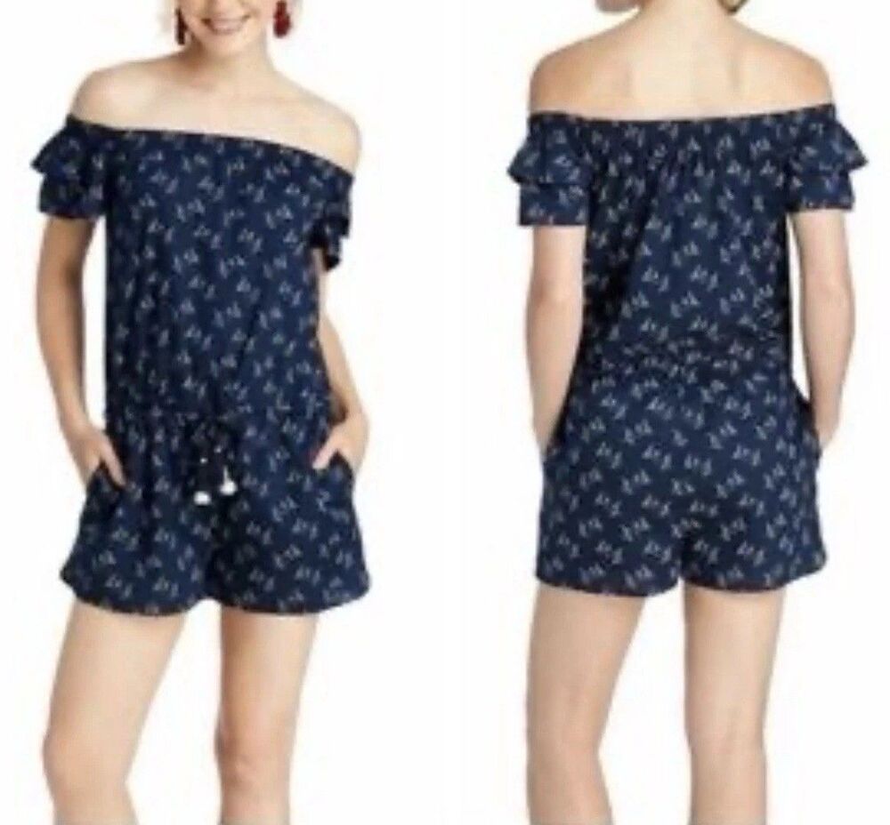 Vineyard Vines Romper Womens Size Small Blue Sailboat Print Summer Nautical